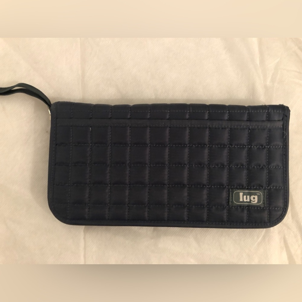 Blue teal quilted Lug passeport/travel document holder